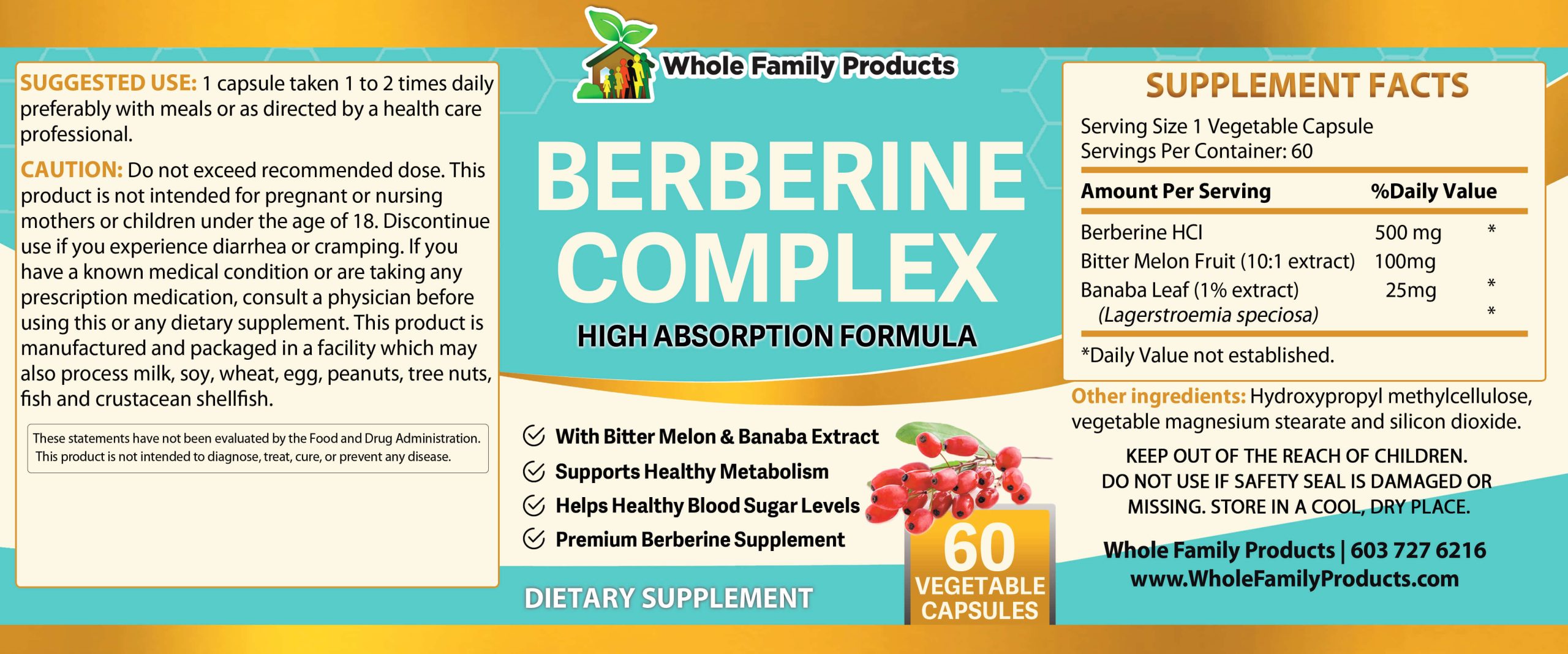 Berberine Complex Product Label