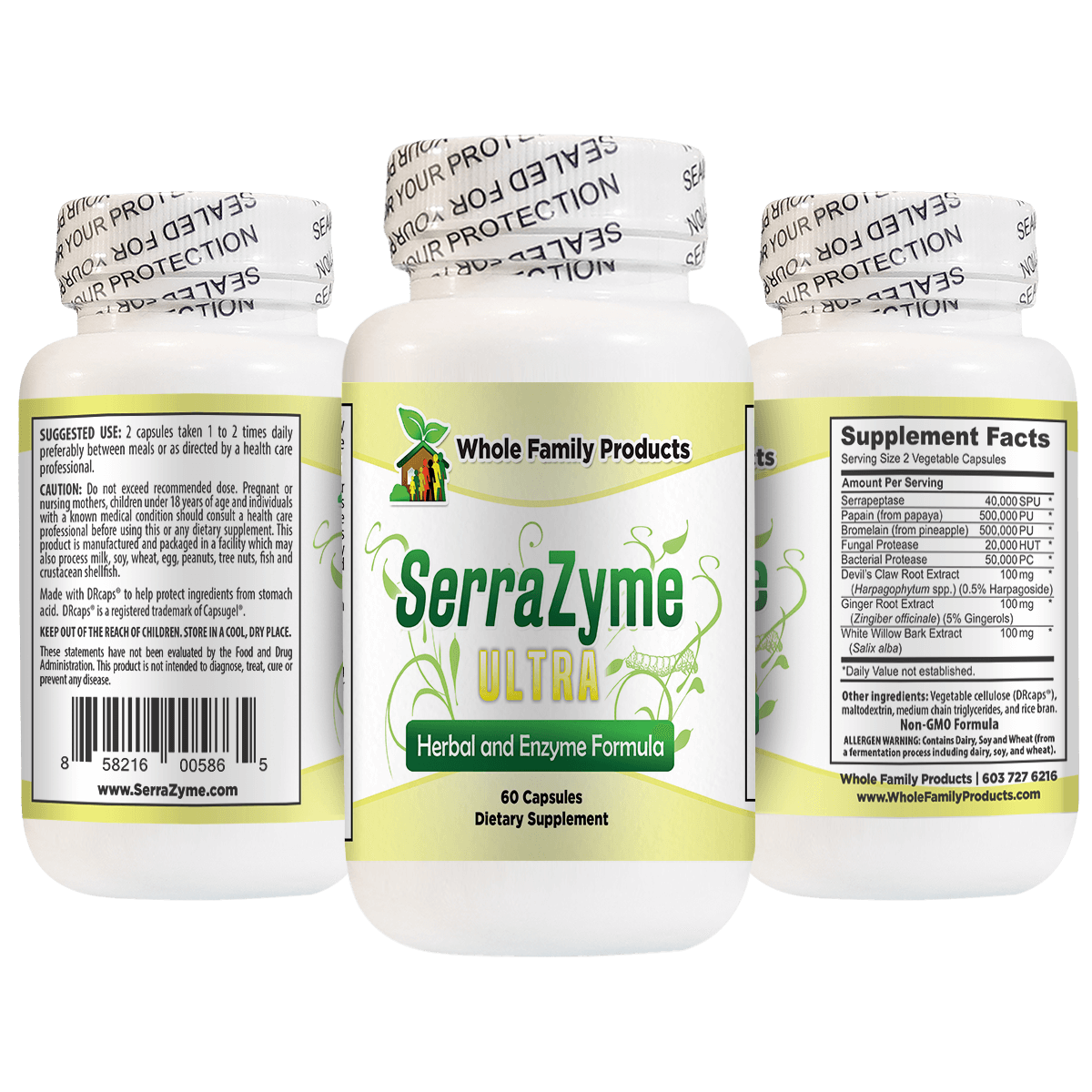 SerraZyme Ultra 60 Capsules Best Serrapeptase Supplement