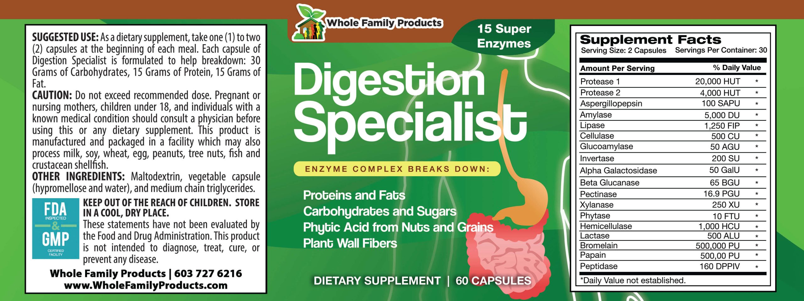 Digestion Specialist Product Label